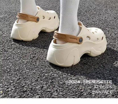 Chunky Platform Clogs Sandals Women 2025 Summer Soft Thick Bottom Beach Garden Shoes Woman Slide Non Slip Eva Wedge Slippers