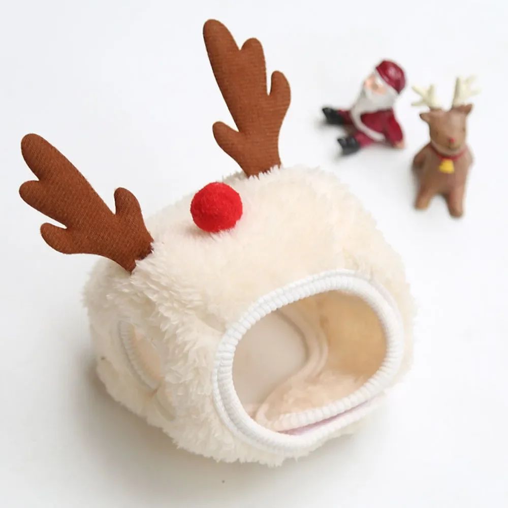 1Pcs Chapéu de Natal Engraçado para Cães, Babadores de Papai Noel para Animais de Estimação, Fantasia de Cosplay para Festa de Ano Novo, Boné de Filhote, Cachecol para Gatos Fofos, Acessórios de Roupa, Presente