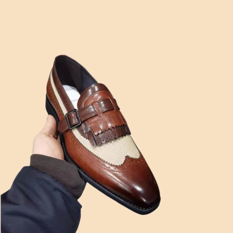 New Men Loafers Shoes Tassels Round Toe Slip-On Dress Shoes for Men Handmade Pu Leather Business Fashion Mens Shoes