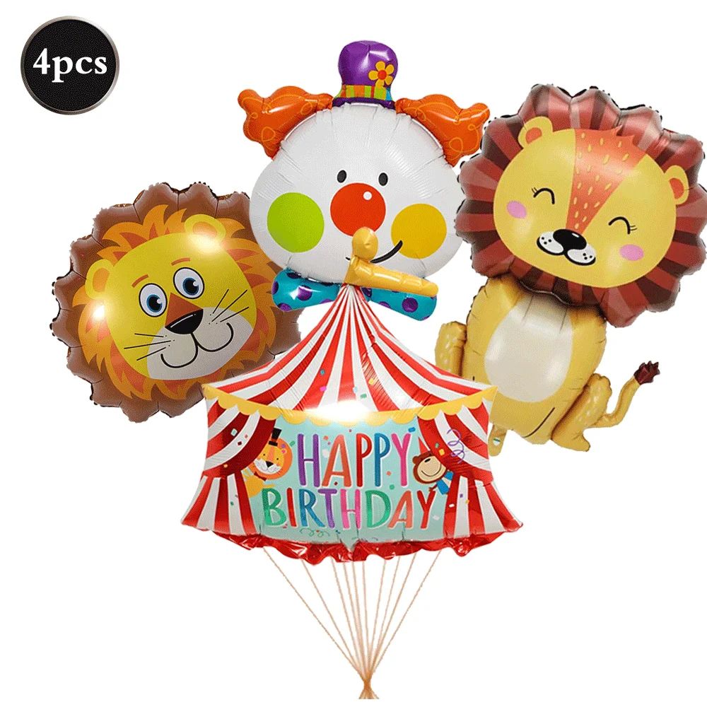 Giant Standing Popcorn Balloon Smiling Clown Foil Balloon for Circus Carnival Theme Party Birthday Christmas Decoration Supplies