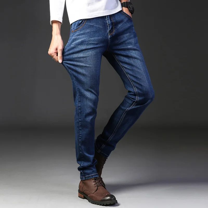 Novas calças jeans clássicas masculinas primavera e outono, de alta qualidade, duráveis, soltas, de corte reto, casuais, versáteis, estilo cowboy