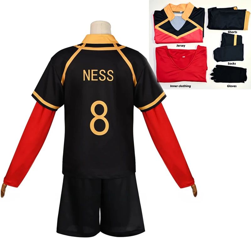 Anime Michael Kaiser Cosplay Costume Red Uniform Team Bastard Munchen Alexis Ness Cosplay Football Soccer Clothing