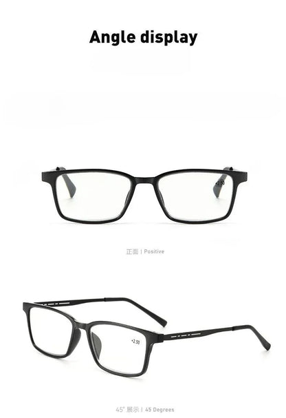 Óculos Multifocal Fotocromático para Presbiopia Armação Quadrada Óculos de Leitura para Negócios Luz Azul Lentes Acabadas para Vista Longa