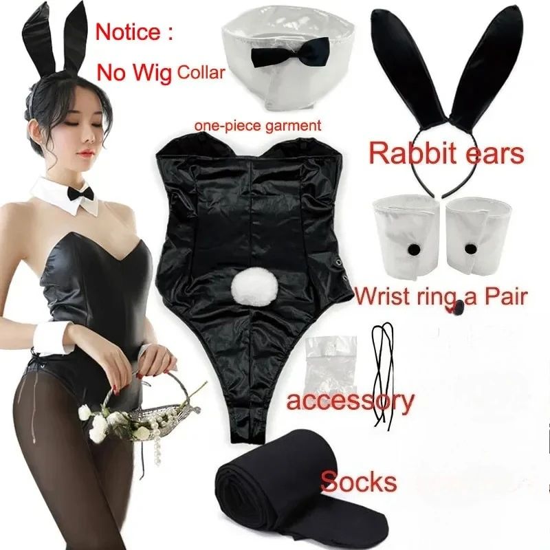 QQ for Girls Halloween Funny Costume BSR Bunny Girl Sakurajima Mai Cosplay Costume Halloween Funny Costume Black Stockings High