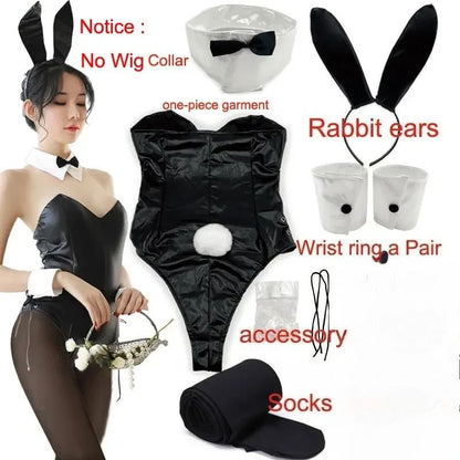 QQ for Girls Halloween Funny Costume BSR Bunny Girl Sakurajima Mai Cosplay Costume Halloween Funny Costume Black Stockings High