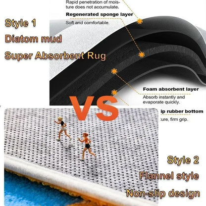 Marble Texture Bath Mat Non-slip Super Absorbent Toilet Bathroom Floor Rug Living Room Porch Entrance Carpet Home Bedroom Decor