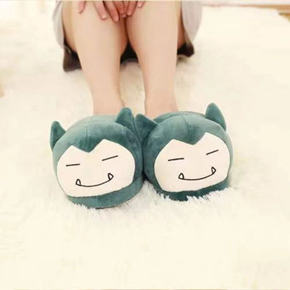 Pokémon Desenho Animado Pikachu Pelúcia Algodão Anime Sapatos Sapatilhas Rasas de Veludo Sapatos de Costura Pantufas Fofas de Casal Pai-Filho