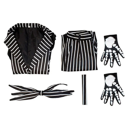 Jack Cosplay Skellington Cosplay Costume for Adult Men Fantasia Jacket Pants Outfit Man Halloween Carnival Party Disguise Suit