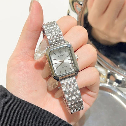 Women New Fashion Square Watches Gold Stainless Steel Strap Luxury Ladies Quartz Wristwatches Qualities Female Roman Clock Gift