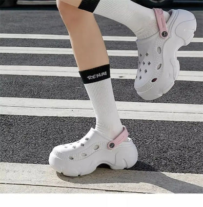 Chunky Platform Clogs Sandals Women 2025 Summer Soft Thick Bottom Beach Garden Shoes Woman Slide Non Slip Eva Wedge Slippers