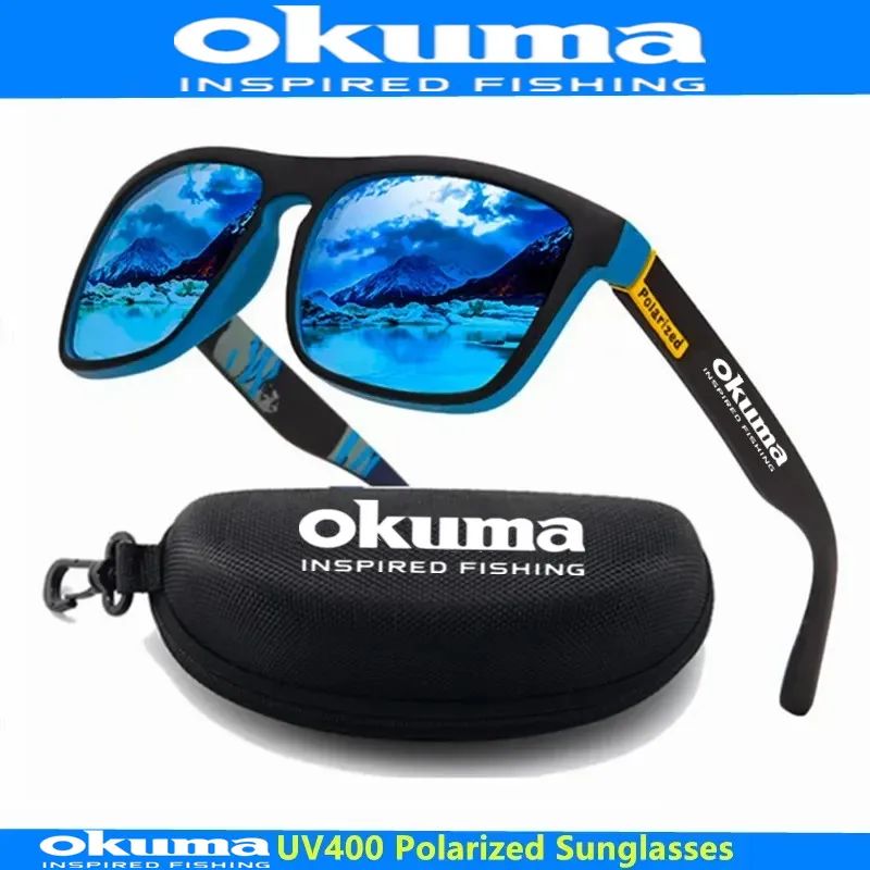 Óculos de sol polarizados Okuma UV400 para homens e mulheres, para caça ao ar livre, pesca, ciclismo, óculos de sol, caixa opcional
