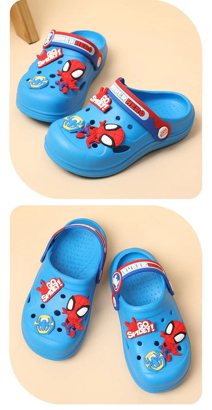 Disney Children's Hole Slipper Summer Boy Fashion Cartoon Spiderman Sandals Kids Beach Shoes Soft Bottom Toddler Home Slipper