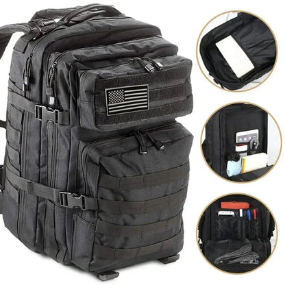 Mochila Tática Militar de 60L Masculina para Viagem, Grande Capacidade, Impermeável, Esportiva ao Ar Livre, Bolsas Multifuncionais