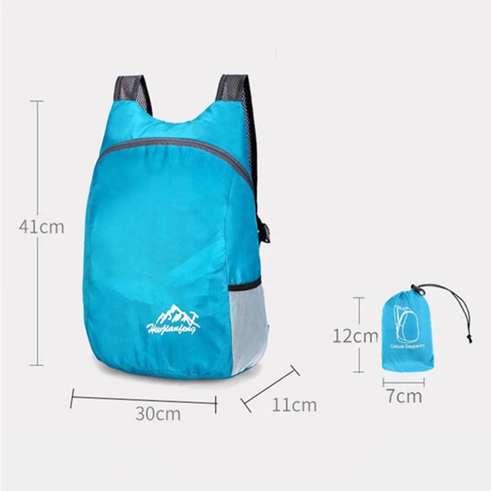 Mochila Esportiva Dobrável Impermeável Ultrafina Portátil Leve para Viagem, Adequada para Camping, Corrida, Fitness
