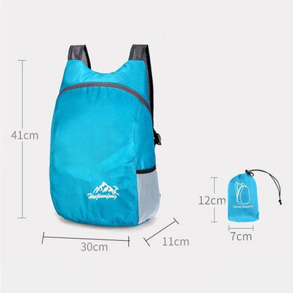 Mochila Esportiva Dobrável Impermeável Ultrafina Portátil Leve para Viagem, Adequada para Camping, Corrida, Fitness