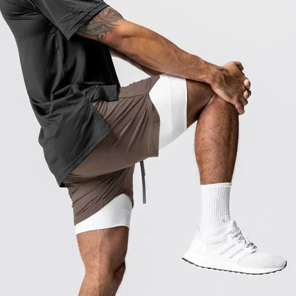 Shorts Masculino Dragon Ball Camada Dupla Son Goku Verão Anime Japonês Falso Duas Peças Esportivo Fitness Secagem Rápida