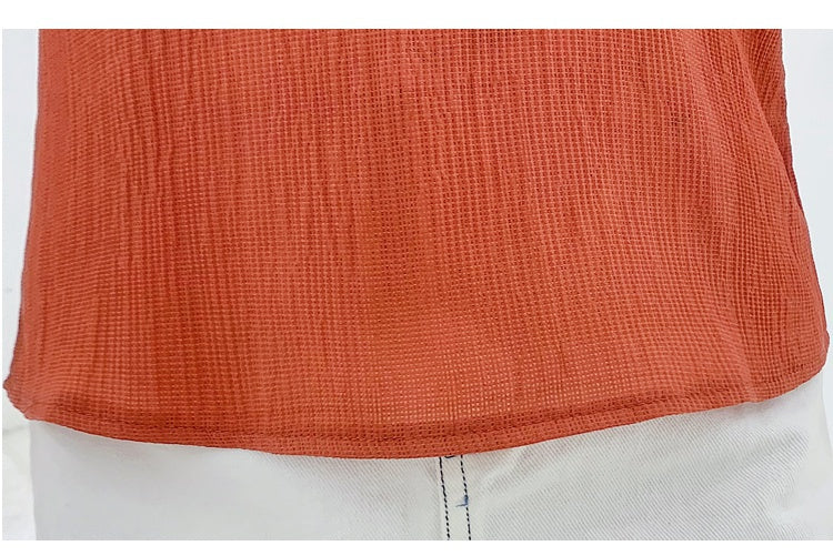 Women's Shirt Tops Fashion One-Shoulder Ruffles Short-sleeved Tops Chiffon Tops S-XXL