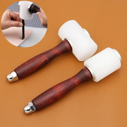 Ferramenta Martelo de Nylon com Cabo de Madeira Ferramenta Manual Doméstica Ideal para Artesanato em Couro Ferramentas de Escultura Suprimentos