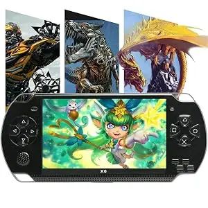 JXD Handheld Game Console 4.3 inch 8GB Built in 2000 Games for Multiple Simulators X6 Retro Video Game Console Mp3/4/Ebook TV Out Mini Hand Portable Game Player Device Holiday (White)