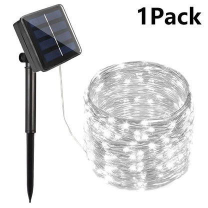 7M/12M/22M/32M LED Solar String Fairy Lights Outdoor Path Garlands Lamp Patio Waterproof Christmas Wedding Garden Street Lights