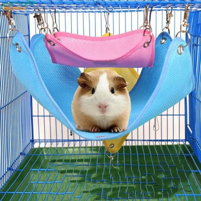 Rede para Pets em Malha Respirável, Rede para Gaiola de Roedores, Hamster, Ratos, Porquinho-da-Índia, Acessórios para Pequenos Animais, Brinquedos de Balanço, Cama Suspensa