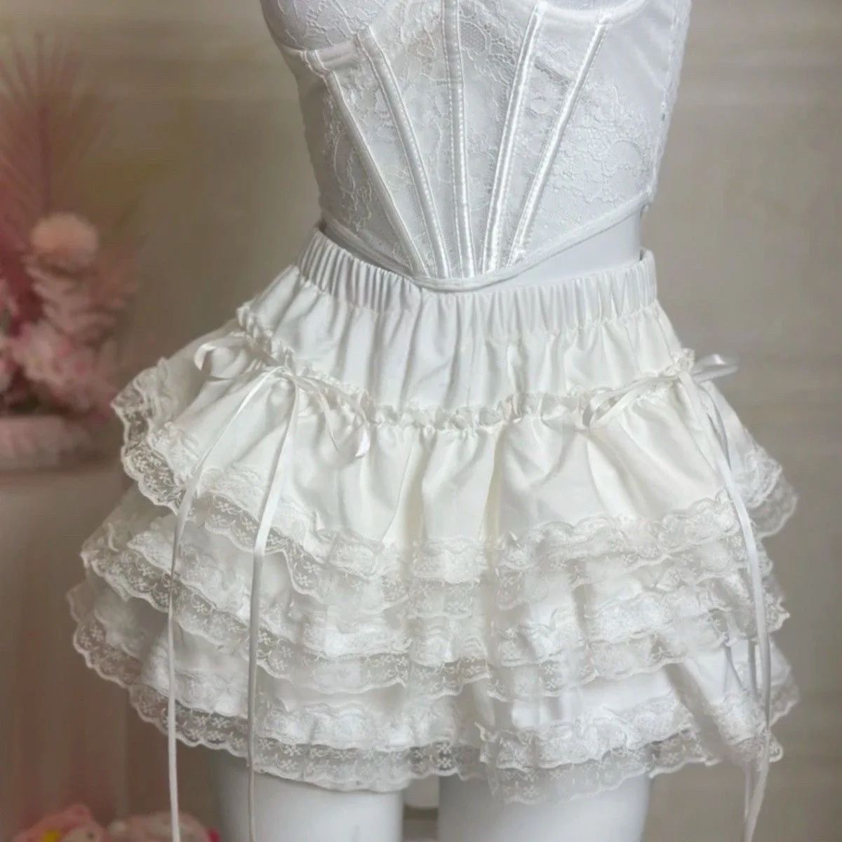 Sweet White High Waist Fluffy Ballet Mini Skirt for Small Figures Trendy Short Puffy Skirt Women's Fashion Half-length Skirts