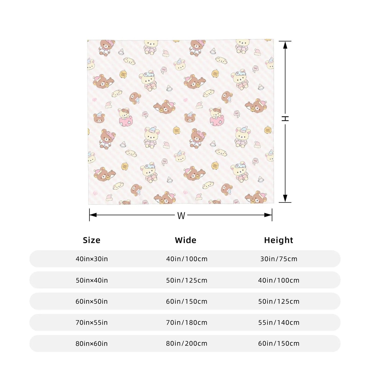 Rilakkuma  Korilakkuma Tea Time Flannel Throw Blanket  Super Warm Plush Quilt for Bedding  Couch