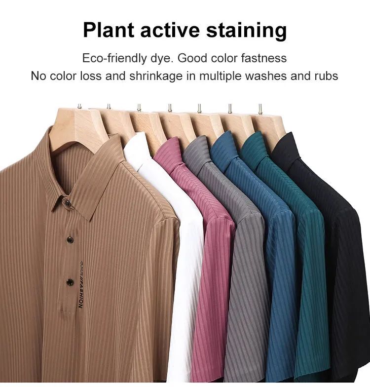 Men's Ice Silk Business Shirt Short Sleeve Anti-wrinkle Iron-free Seamless Shirt Highly Elastic Comfortable Wear Gift for Man