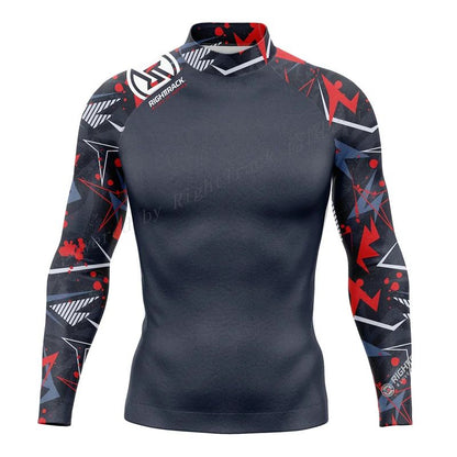 New Men's Surfing Shirt Holiday Party Lycra Rashguard RIGHTTRACK For Surf Sportswear Beach UV Swimwear UPF50  Clothes
