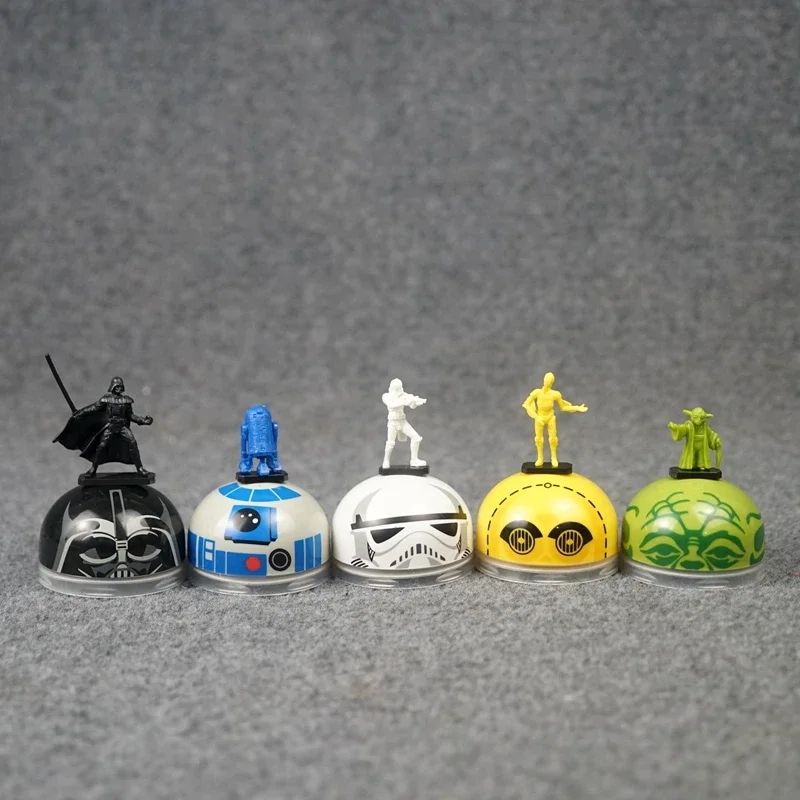 Cápsula Star Wars Darth Vader Stormtrooper Imperial Yoda R2-D2 C-3PO Bonecos de Ação Enfeites de Mesa Brinquedos Colecionáveis Presentes