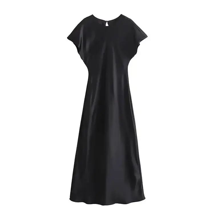 TRAFSHE Midi Satin Dress Woman Long Dresses For Women Chic And Elegant Evening D