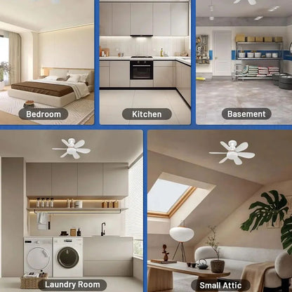 40W Ceiling Fan Lighting Dimmable Light Color Temperature Modern Ceiling Mount Remote Control Smart E27 Led Ceiling Fan Light