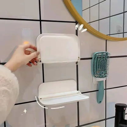 Prateleira de parede dobrável para celular sem furos no banheiro, rack de armazenamento para dormitório, decodificador de TV, ao lado da cama