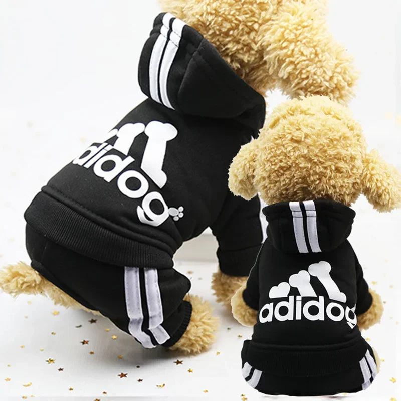Roupas de inverno para cães pequenos Moletom Adidog para cães Macacão de lã para cães de raças pequenas Moletom esportivo para filhotes Macacão de 4 patas para cães