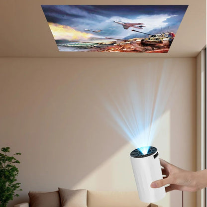 O novo projetor em forma de diamante X8 pode projetar tanto em ambientes internos quanto externos. Projetor de alta definição. Boas opções para presentear.