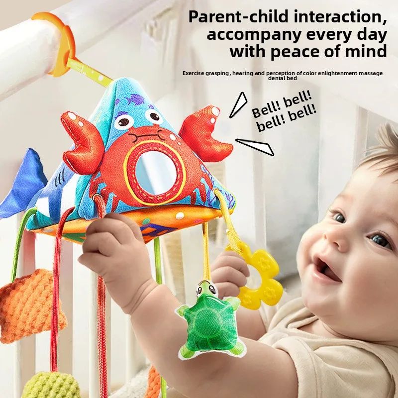 Brinquedos de Chocalho para Bebês Animais de Berço Carrinho de Bebê para Recém-Nascidos Brinquedos de Boneca de Pelúcia Educativos para Treinamento de Habilidades de Agarrar para Bebês de 0 a 12 Meses