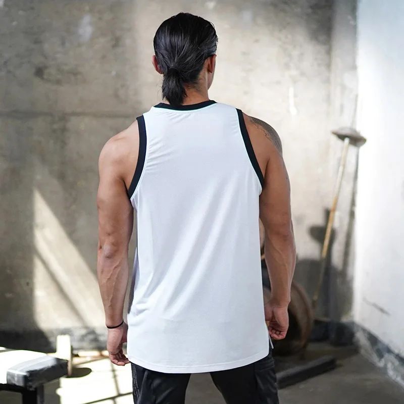 Plain Mens Bodybuilding Sleeveless Casual Shirts Gym Fitness Workout Muscle Tank Tops Summer Mesh Breathable Quick Dry Singlets