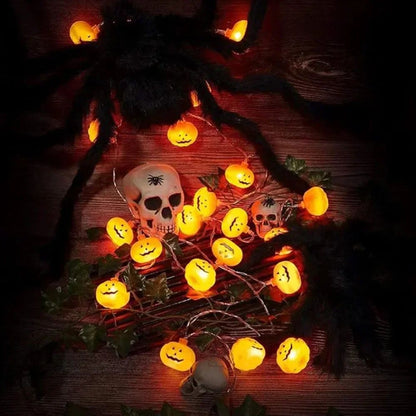 Halloween Party Lights Ourdoor&Indoor Decorations 10/20 LED Pumpkin String Lamp Battery Powered for Room Party Festival Decor