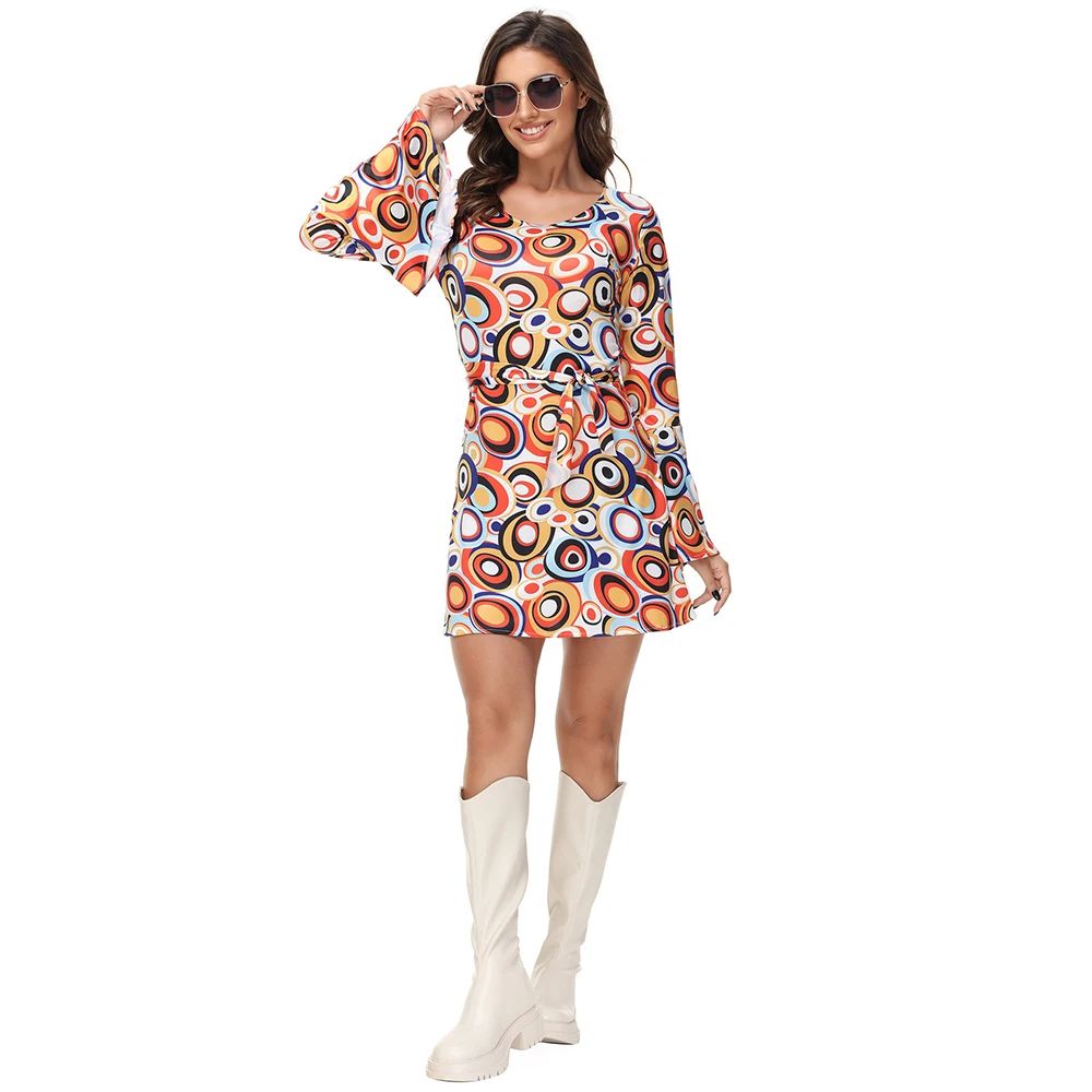 Men Women Retro 70s 80s Hippie Costume Disco Rock Hip-Hop for Cosplay Couples Purim Halloween Party Fantasia Dress Up