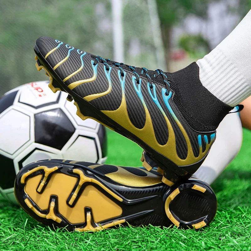 Men Match Non Slip Football Boots Cleats Indoor Outdoor Soccer Shoes Sport Training Long Spikes FG/TF Boys Futsal Comfortable