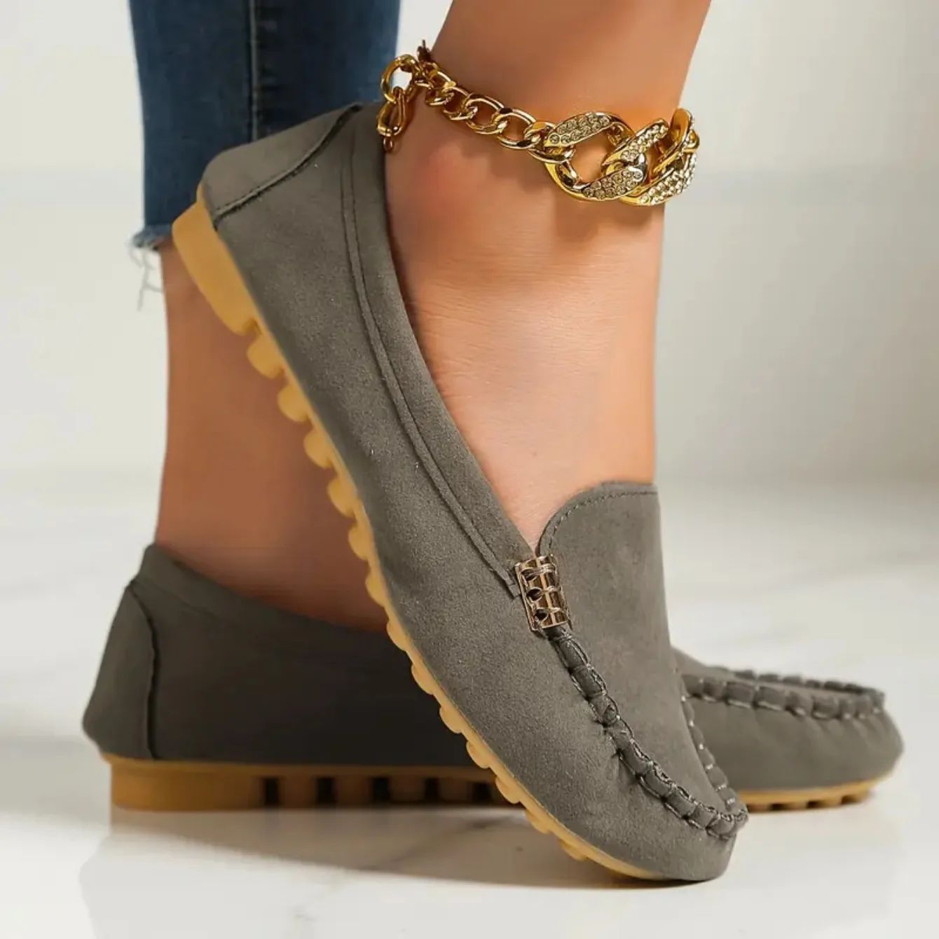 Women Flats New Casual Lightweight Flat Loafers Shoes Trendy Versatile Comfortable Mary Jane Shoes for Women Zapatos De Mujer