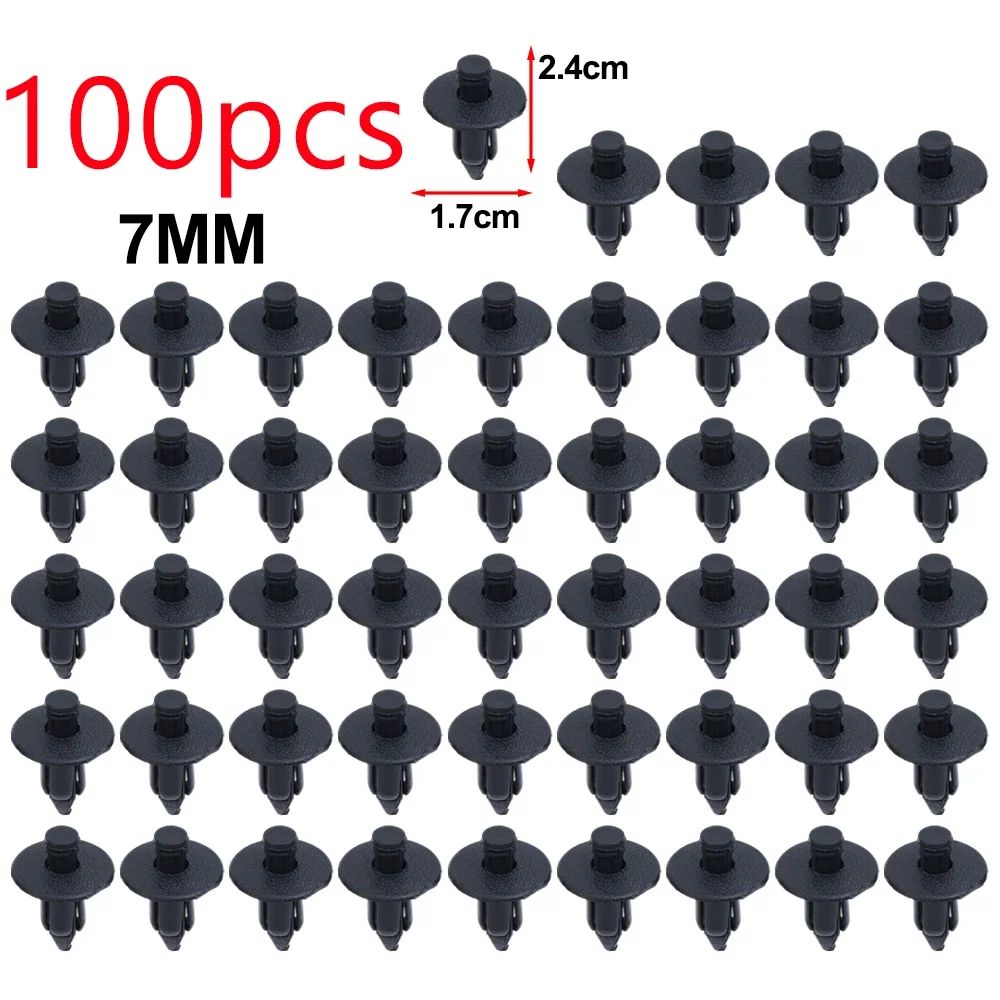 100/50pçs Rebites de Plástico para Carro Presilhas de Fixação para Painel de Carenagem 3 Tamanhos Mistos Pino de Pressão Fixador Automotivo 6mm 7mm 8mm Interior
