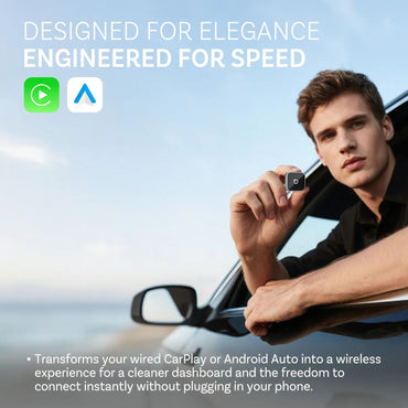 OTTOCAST Mini Slim Cube Wireless CarPlay Android Auto Adapter 2 in 1 USB AI Car Accessories for VW Haval Audi Kia Porsche Lexus