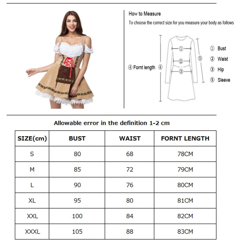Couples Oktoberfest Costume Parade Tavern Bartender Waitress Outfit Cosplay Halloween Carnival Party Fancy Dress