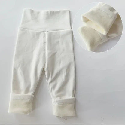 0-5Y BABY Clothes Casual Pants Autumn Winter Kids Warm Pants Boy Girls One Piece Fleece Trousers Outer Wear Sports Trousers