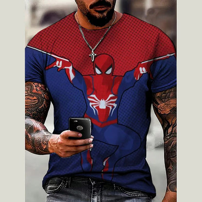 Summer Men's Spider Man T-shirt Men's Marvel T-shirt Casual 3D Printed T-shirt Fashion Men's Top