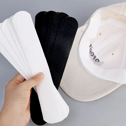 10/40pçs Adesivos Absorventes de Suor para Chapéus Femininos Masculinos Fita Branca Invisível Antissujeira para Boné Esportivo Tiras Redutoras de Tamanho de Chapéu