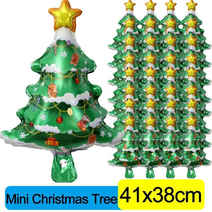 Christmas Santa Claus Gingerbread Man Xmas Tree Foil Balloons for Christmas Home Party Aluminum Film Balloon Decor Supplies