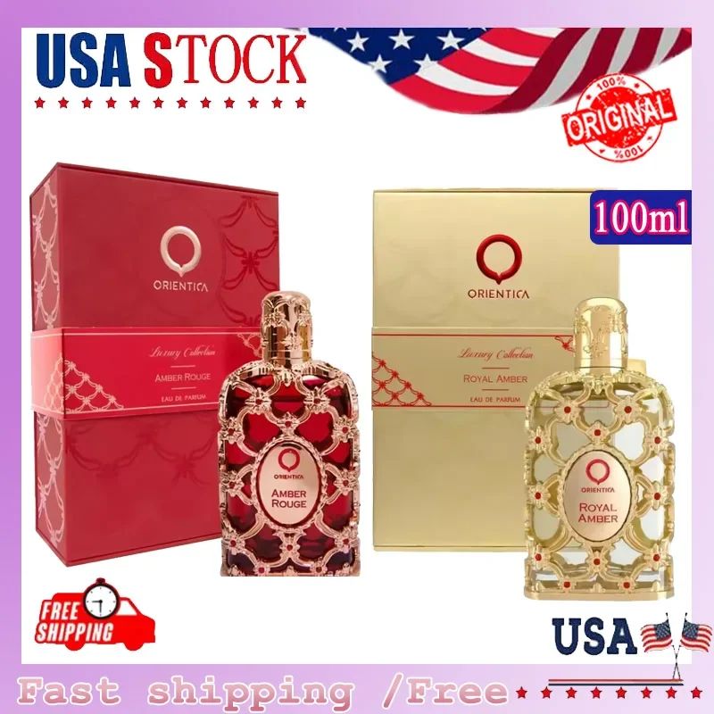 Presentes Duradouros de Perfume Orientica Royal Amber Rouge Oud Açafrão Masculino Feminino Eau De Spray Unissex Frasco de Vidro Neutro Colônia de Rosa Longa