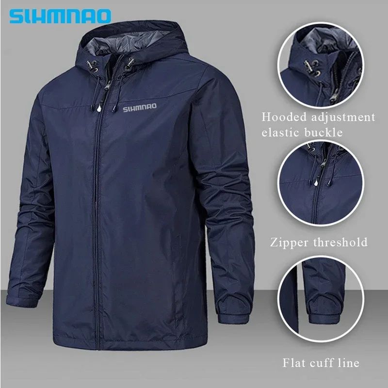 Capa de Chuva Impermeável de Pesca 2025 para Homens, Capa de Chuva para Ciclismo, Jaqueta Corta-Vento, Roupas de Montanhismo, Casaco de Primavera e Outono